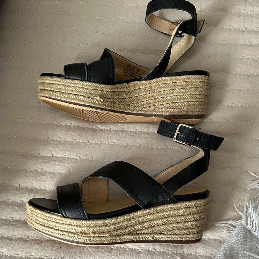 Naturalizer Black Wedge Sandals